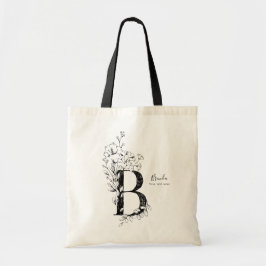 Trendy Bauernhof rustikale Letter B mit Monogramm Tragetasche