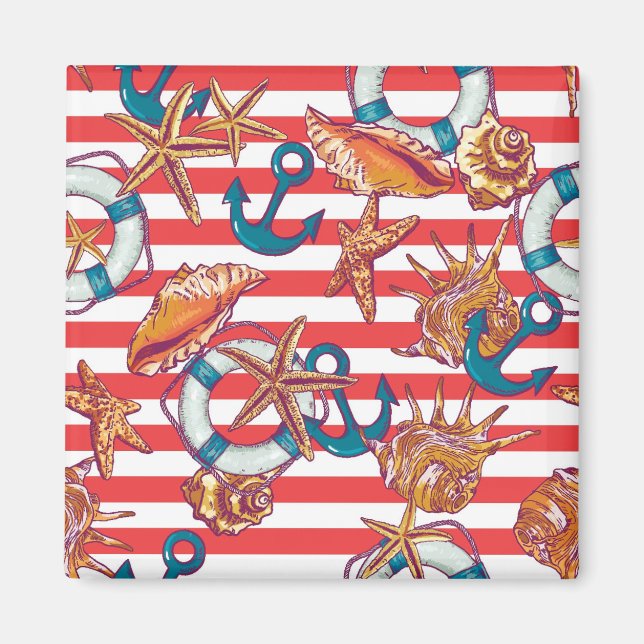 Trendy Beach Pattern Magnet (Vorne)