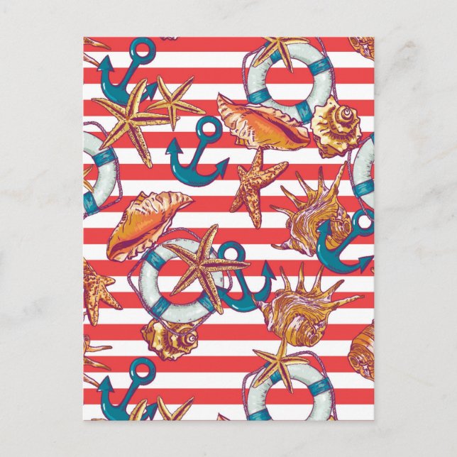 Trendy Beach Pattern Postkarte (Vorderseite)