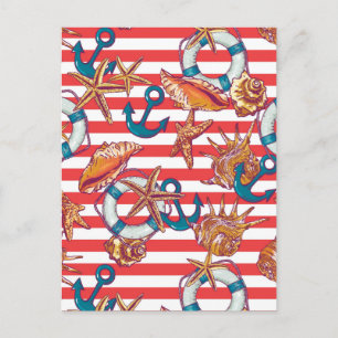 Trendy Beach Pattern Postkarte