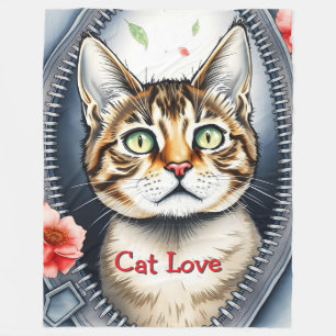 Trendy Beautiful Niedlich Watercolor Cat Collectio Fleecedecke