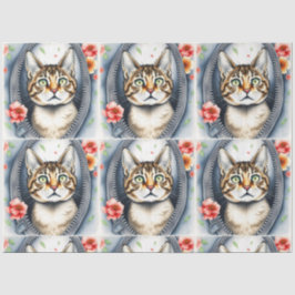 Trendy Beautiful Niedlich Watercolor Cat Collectio Seidenpapier