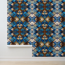 Trendy Beautiful Ocean Blue Gold Collection Tapete