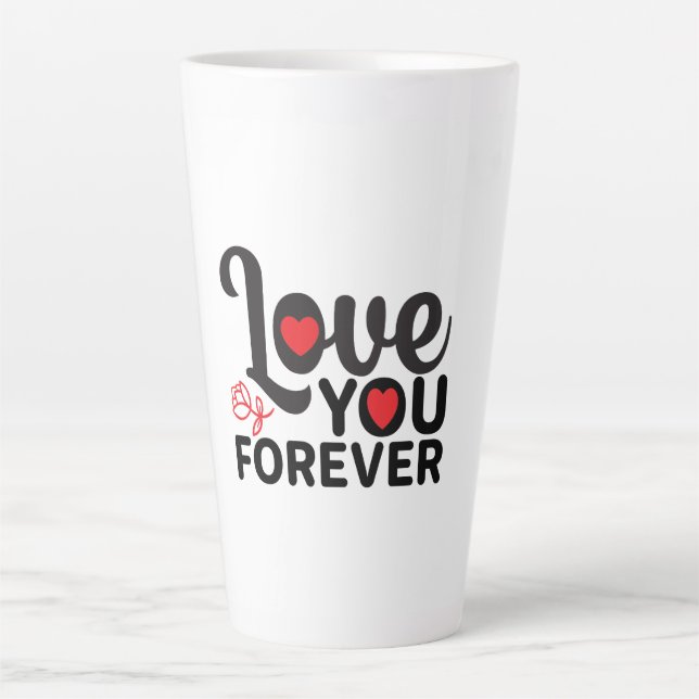 Trendy Beautiful Valentine' Latte Tasse für Kaffee (Vorderseite)