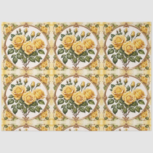 Trendy Beautiful Yellow Rose Collection Seidenpapier (Vorderseite)