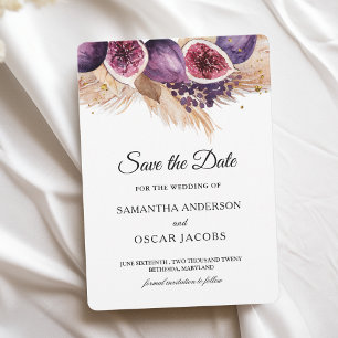 Trendy Beauty Lila Feigen & Pampas Save The Date