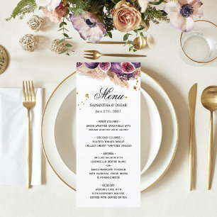 Trendy Beauty Lila Figs & Pampas Menükarte