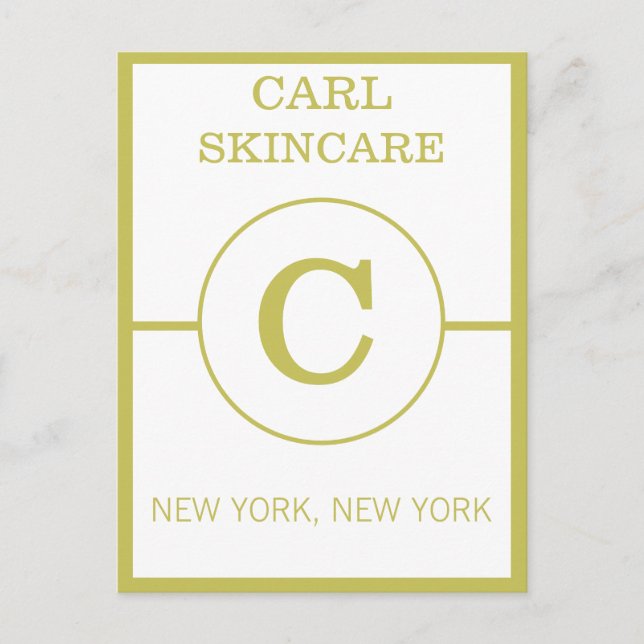 Trendy Beauty Salon Monogram Business Program Postkarte (Vorderseite)