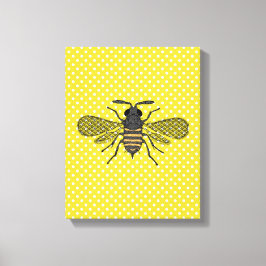 Trendy BEE Yellow Punkt Muster Geschenkdekor NEU Leinwanddruck