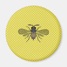 Trendy BEE Yellow Punkt Muster Geschenkdekor NEU Magnet