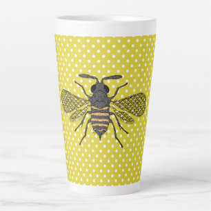 Trendy BEE Yellow Punkt Muster Geschenkdekor NEU Milchtasse