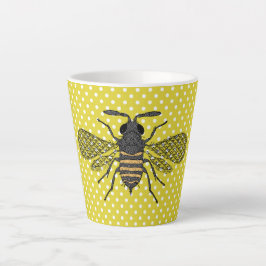 Trendy BEE Yellow Punkt Muster Geschenkdekor NEU Milchtasse