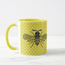 Trendy BEE Yellow Punkt Muster Geschenkdekor NEU Tasse