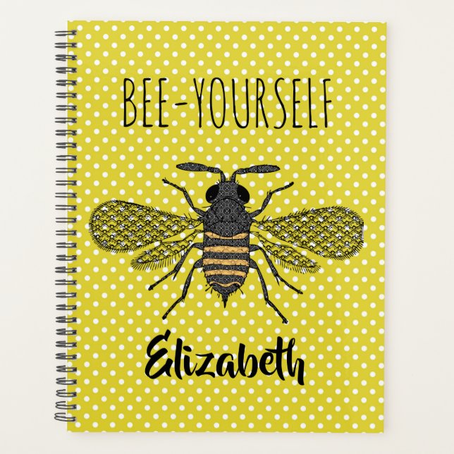Trendy BEE YOURSELF Yellow Punkt DECOR Planer (Vorderseite)
