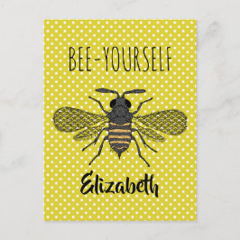 Trendy BEE YOURSELF Yellow Punkt DECOR Postkarte