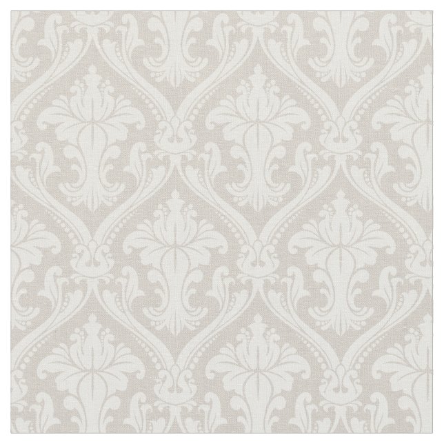 Trendy Beige Baroque Damask Muster Stoff (Nahaufnahme)