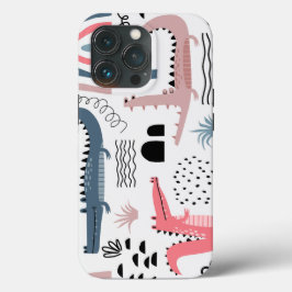 Trendy Beige BLack Crocodile Modern Tough Case