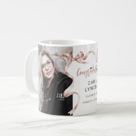 Trendy Beige Bow Foto Abschluss Kaffeetasse