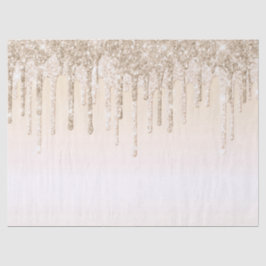 Trendy Beige Champagner Glitzer Tropfen Graphic Seidenpapier