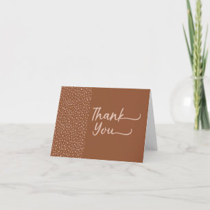 Trendy Beige mit Terracotta Boho Brown Dankeskarte
