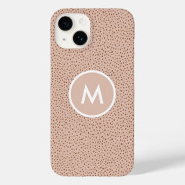 Trendy Beige Monogram mit Terracotta Boho Brown Case-Mate iPhone 14 Hülle