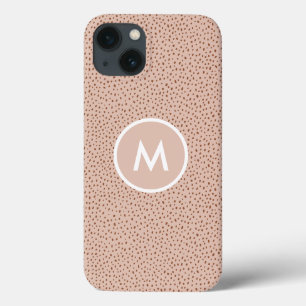 Trendy Beige Monogram mit Terracotta Boho Brown Case-Mate iPhone Hülle