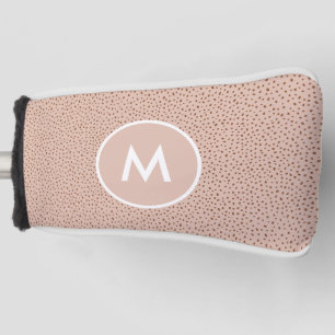 Trendy Beige Monogram mit Terracotta Boho Brown Golf Headcover