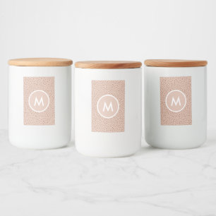 Trendy Beige Monogram mit Terracotta Boho Brown Lebensmitteletikett