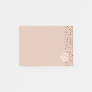 Trendy Beige Monogram mit Terracotta Boho Brown Post-it Klebezettel