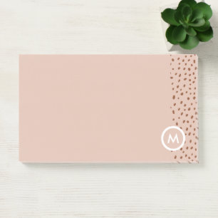Trendy Beige Monogram mit Terracotta Boho Brown Post-it Klebezettel