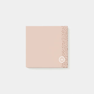 Trendy Beige Monogram mit Terracotta Boho Brown Post-it Klebezettel