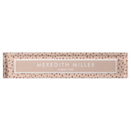Trendy Beige Name mit Terracotta Boho Brown Namensplakette