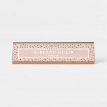 Trendy Beige Name mit Terracotta Boho Brown