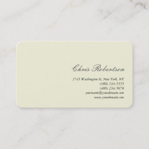 Trendy Beige Round Corner Script Business Card Visitenkarte