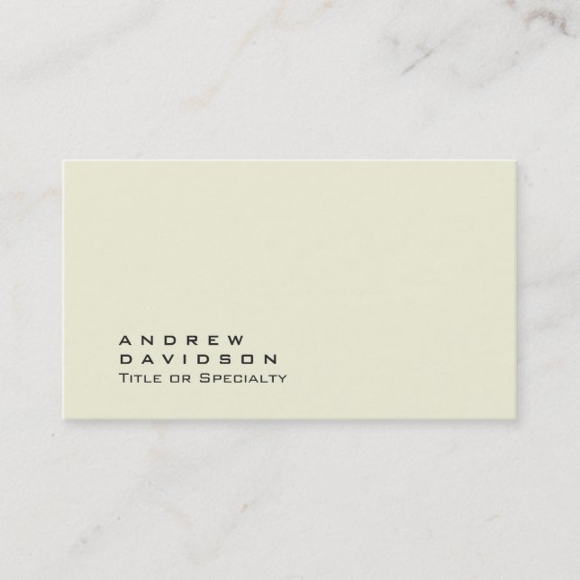 Trendy Beige Schlicht Stylish Business Card Visitenkarte (Vorderseite)