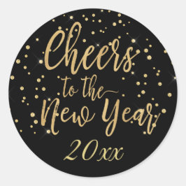 Trendy Bejubeln zum Neujahr Runder Aufkleber