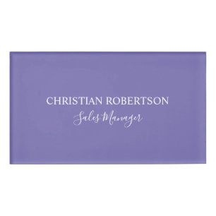 Trendy Beruflich Chic Periwinkle Color Modern Namenschild