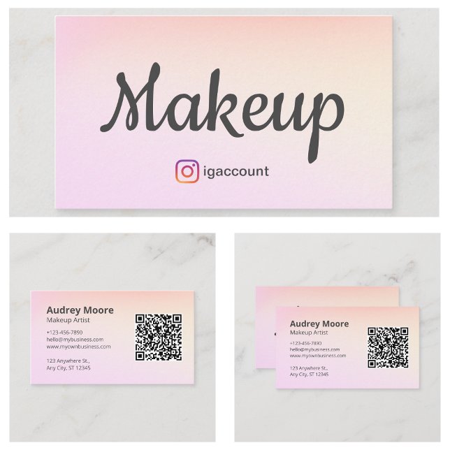 Trendy Beruflich Freelance Makeup Artist Visitenkarte (Trendy Professional Freelance Makeup Artist Business Card
)