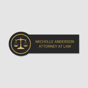 Trendy Beruflich Lawyer Attorney Black Gold Namensschild