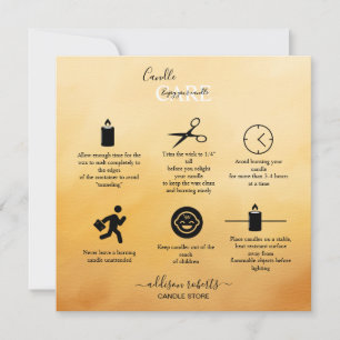 Trendy Beruflich Orange Terracotta Candle Care Dankeskarte