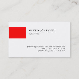 Trendy Beruflich Red White Business Card Visitenkarte