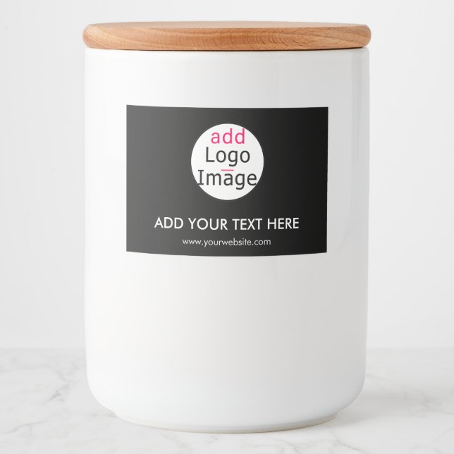 Trendy berufliche, moderne Marke schwarz Lebensmitteletikett (Vorderseite)