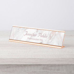Trendy Berufliches Elegantes Rosegold Marbella Mod Schreibtischnamensplakette