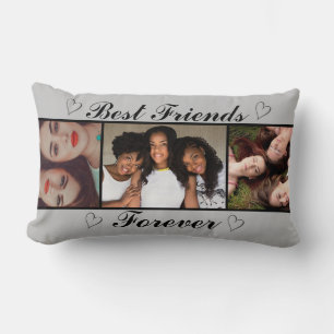 Trendy Best Friends Forever 3 Fotos Collage Lendenkissen