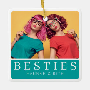 Trendy Best Friends Foto doppelseitig Keramikornament