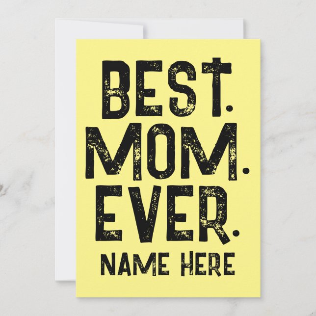 TRENDY BEST MAMA JE SCHWARZE TYPOGRAPHIE EINLADUNG (Vorderseite)