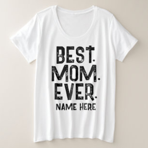 TRENDY BEST MAMA JE SCHWARZE TYPOGRAPHIE GROßE GRÖßE T-Shirt