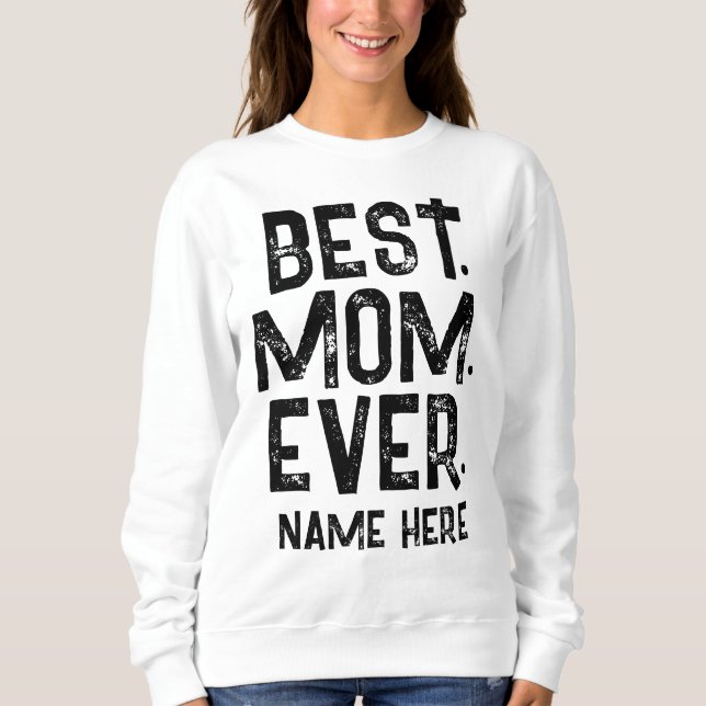 TRENDY BEST MAMA JE SCHWARZE TYPOGRAPHIE SWEATSHIRT (Vorderseite)