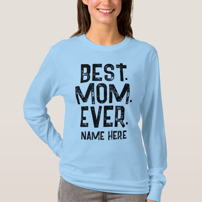 TRENDY BEST MAMA JE SCHWARZE TYPOGRAPHIE T-Shirt (Vorderseite)
