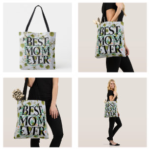 Trendy Best Mama je White Floral Moderne